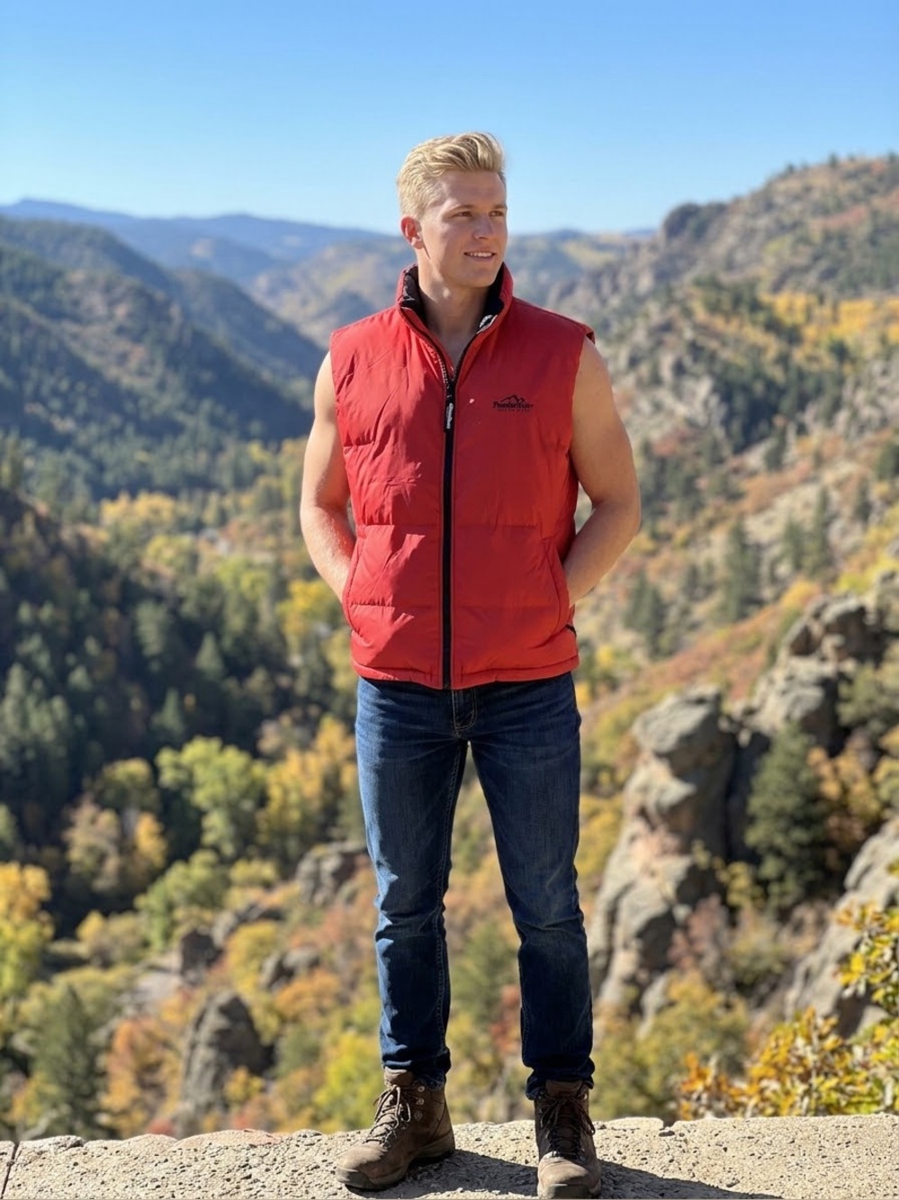 Men’s Reversible Puffer Vest Red & Black